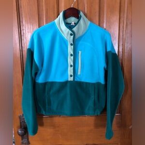 Women's Teal and Green Colourblock Fleece